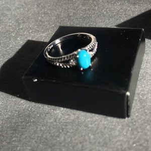 .2/60$ 999 silver Turquoise diamond accent ring